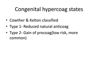 Hypercaog Hypercoag state | PPTX