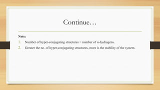 HYPERCONJUGATION PowerPoint slide useful for first prof | PPTX