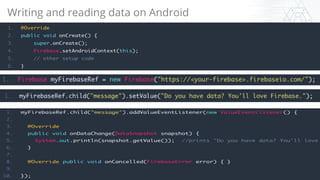 Writing and reading data on Android
 