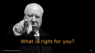 © 2015 Scalar Decisions Inc. 30
What is right for you?
 