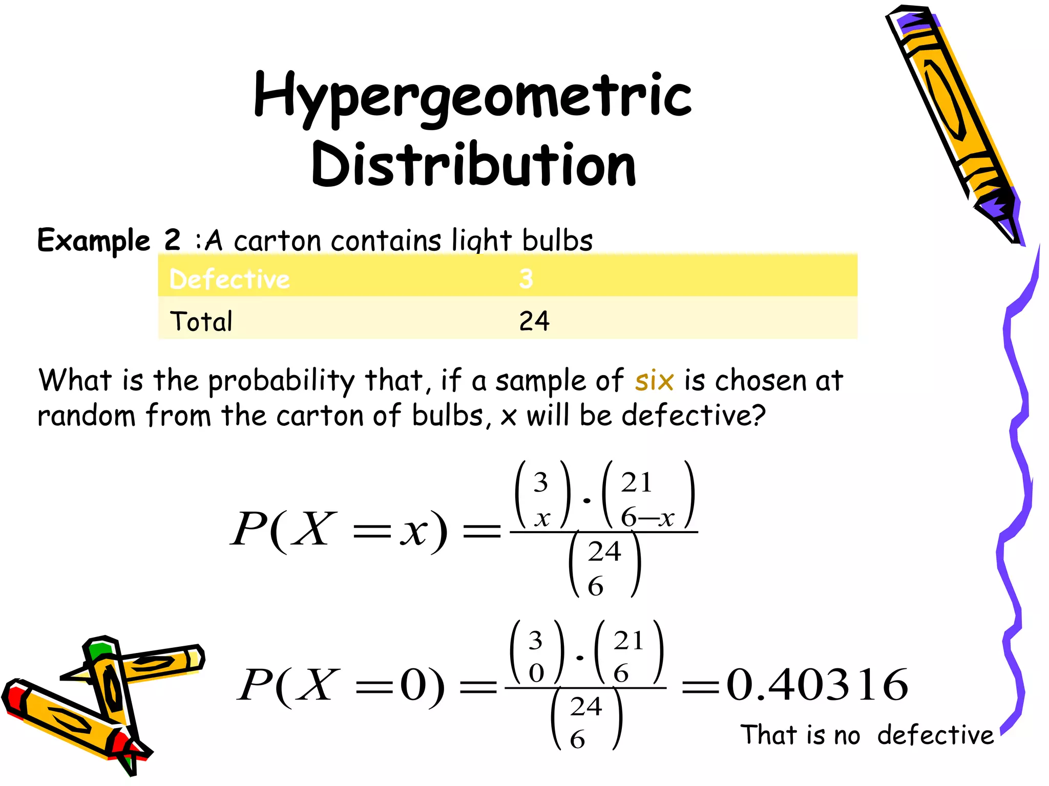 Hypergeometric distribution PPT