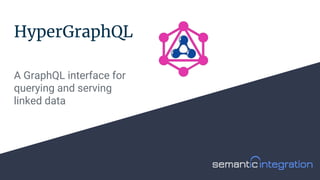 HyperGraphQL
A GraphQL interface for
querying and serving
linked data
 