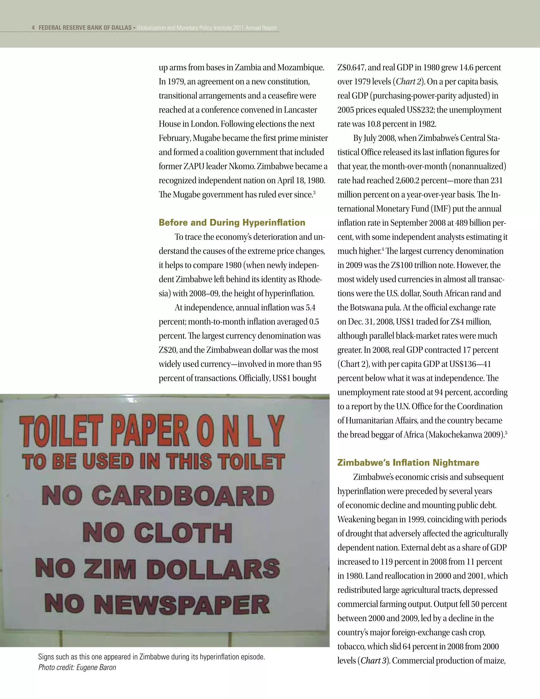 Hyperinflation in zimbabwe (dallas fed) | PDF