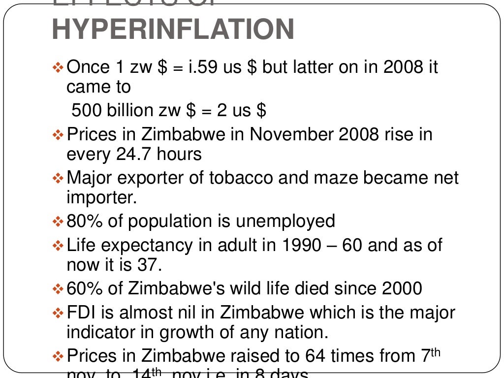 Hyperinflation in zimbabwe part 1