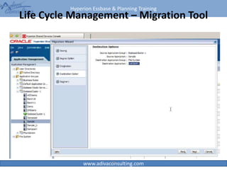 Hyperion Essbase & Planning Training
www.adivaconsulting.com
Life Cycle Management – Migration Tool
38
 