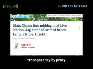 3 . YO U A RE I NTE R N E T




transparency by proxy
 