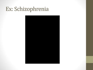Ex: Schizophrenia
 