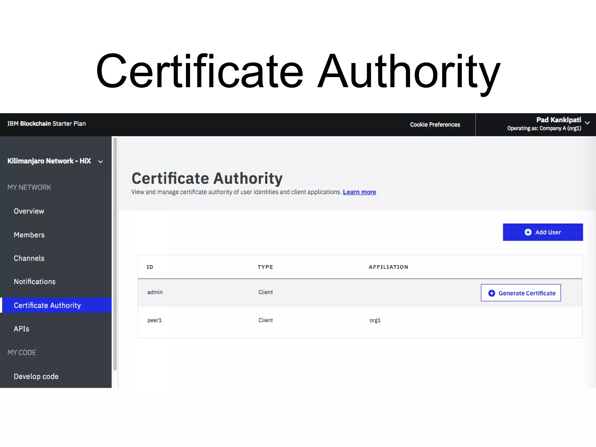 Certificate Authority
 