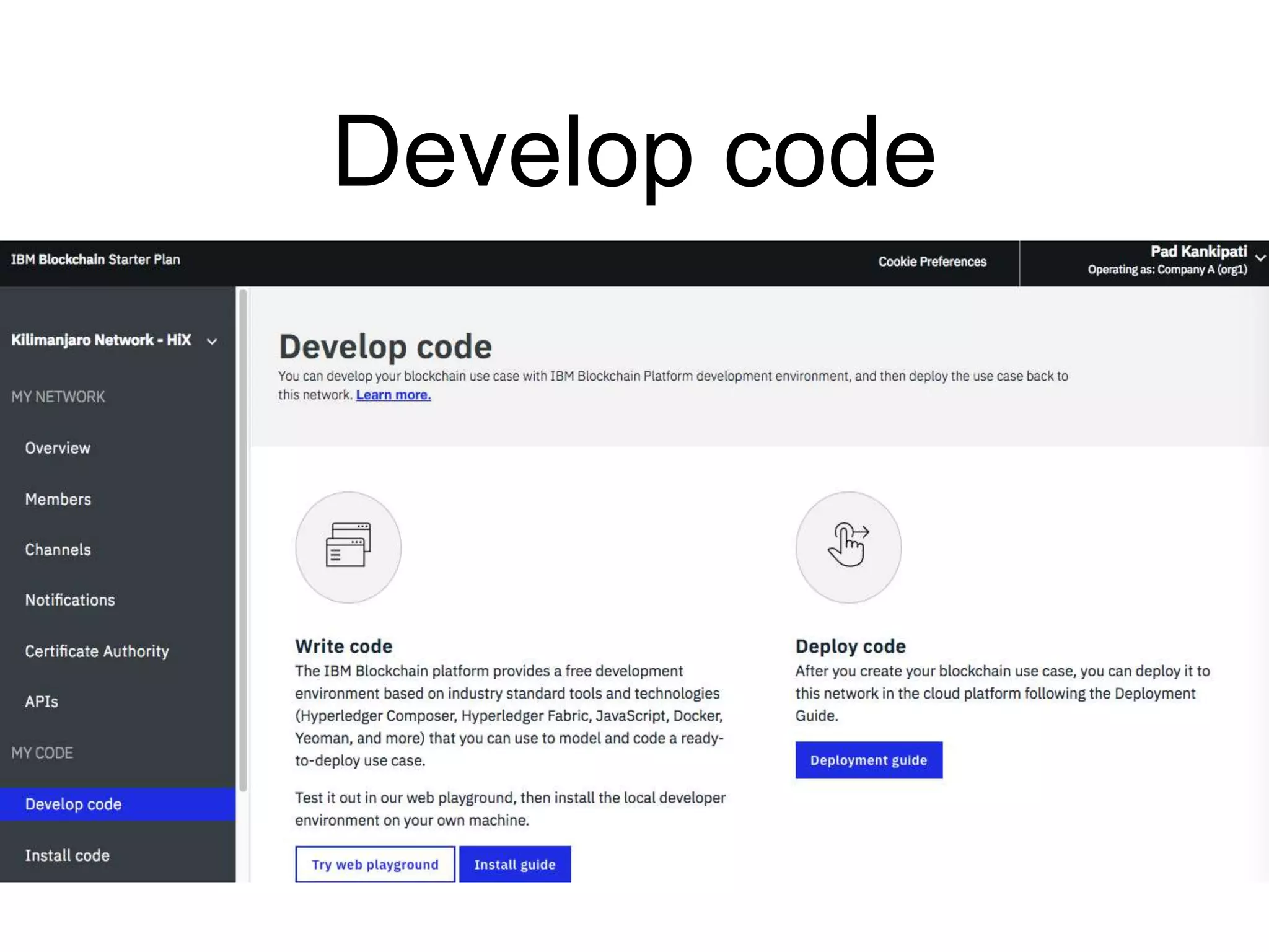 Develop code
 