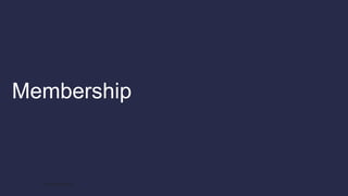 Membership
Hyperledger Overview
 