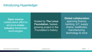 ISEM4035 5© 2019 Daniel K.C. Chan. All rights reserved.
Introducing Hyperledger
Hyperledger Overview
Open source
collaborative effort to
advance cross-
industry blockchain
technologies
Hosted by The Linux
Foundation, fastest-
growing project in the
Foundation’s history
Global collaboration
spanning finance,
banking, IoT, supply
chains, healthcare,
manufacturing,
technology & more
 