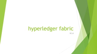 hyperledger fabric
V1.4
 