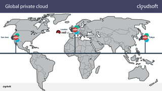 San Jose Tokyo
London
Global private cloud
Dedicated locations connected via fully meshed private network
@grkvlt
 