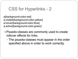 Hyperlink | PPTX | Web Design and HTML | Internet