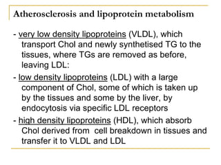 Atherosclerosis and lipoprotein metabolism
There are two different pathways for exogenous and
endogenous lipids:
THE EXOGE...