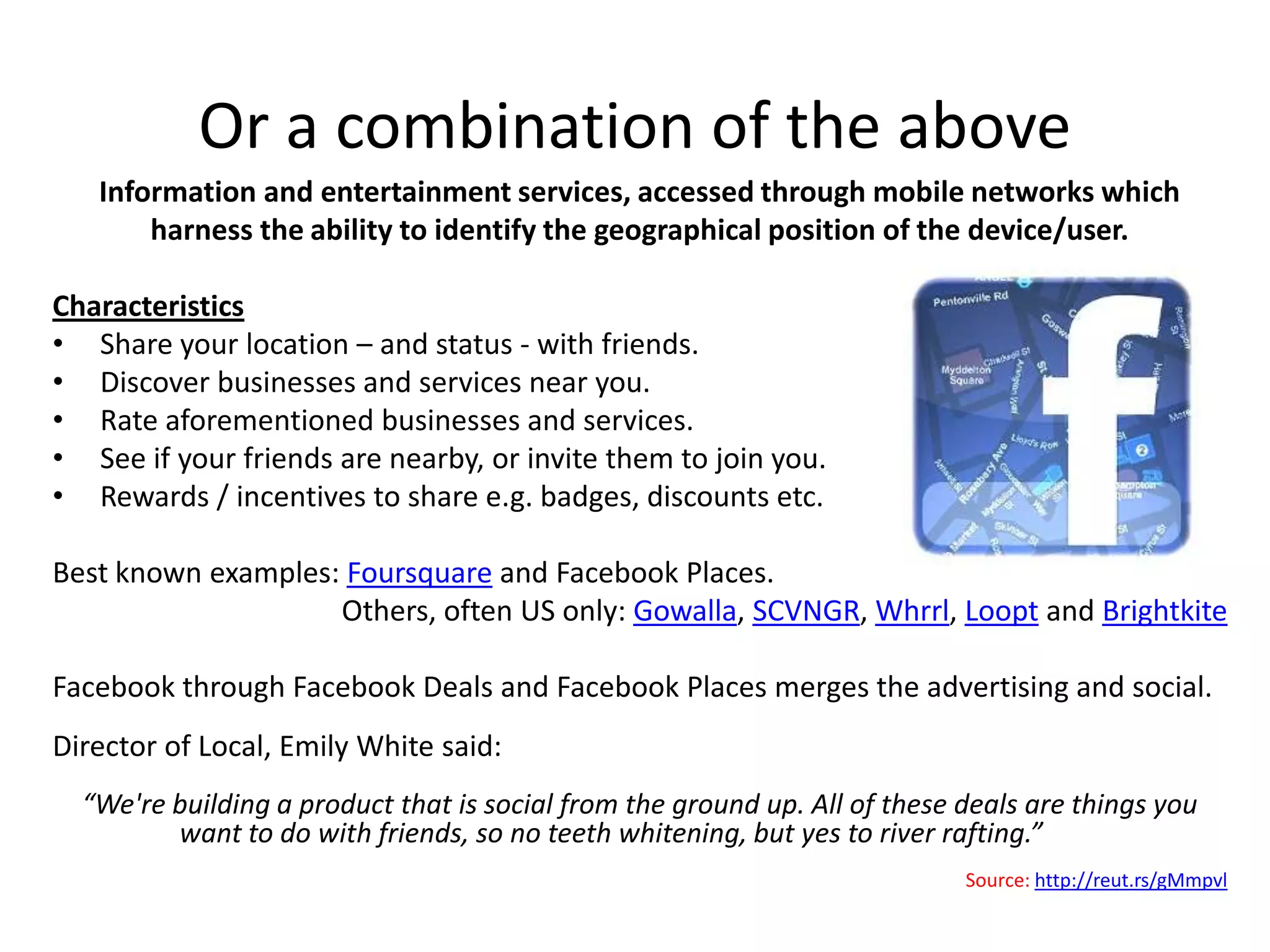 	2.1 – Ch-ch-ch-ch-ChangesOld models switch to digitalRecent Yell Group results: Digital media revenue grew 9.4% to £457.0m or 24.3% of revenue (2010 – 19.6%).Print revenues fell by 18.6% to £1,317.1m. Digital media advertisers grew by 4.5% to 902,000.Print advertisers were down by 9.4% to 1,195,000.	“The digital marketplace is already twice the size of the total print market and some ten times larger than the segments of the print market Yell traditionally addressed.”CEO,Mike PocockSource: http://bit.ly/lhuKLENew models emergeHyper-local media buying agency Oxbury Media,  has built up an ad network of 10,000 sub local newspaper publications and sites representing a 10m+ audience. Offers to “broker advertising, by postcode, region or even village” in print and online. 