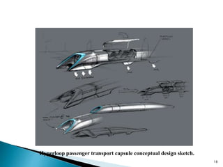 Hyperloop passenger transport capsule conceptual design sketch.
18
 