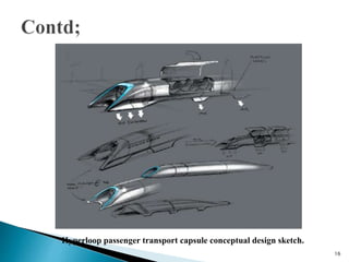 Hyperloop passenger transport capsule conceptual design sketch.
16
 