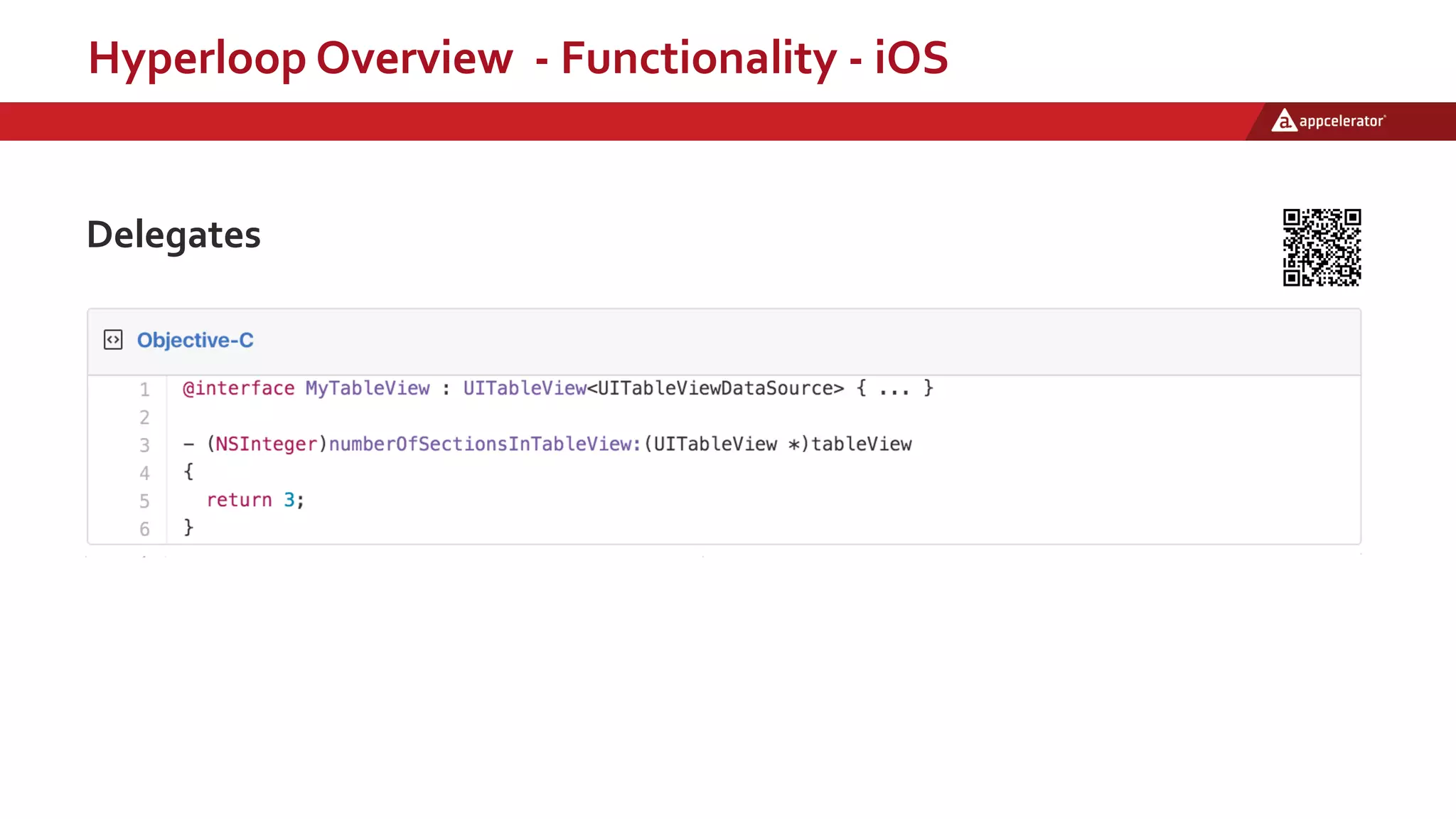 Hyperloop Overview - Functionality - iOS
Delegates
 