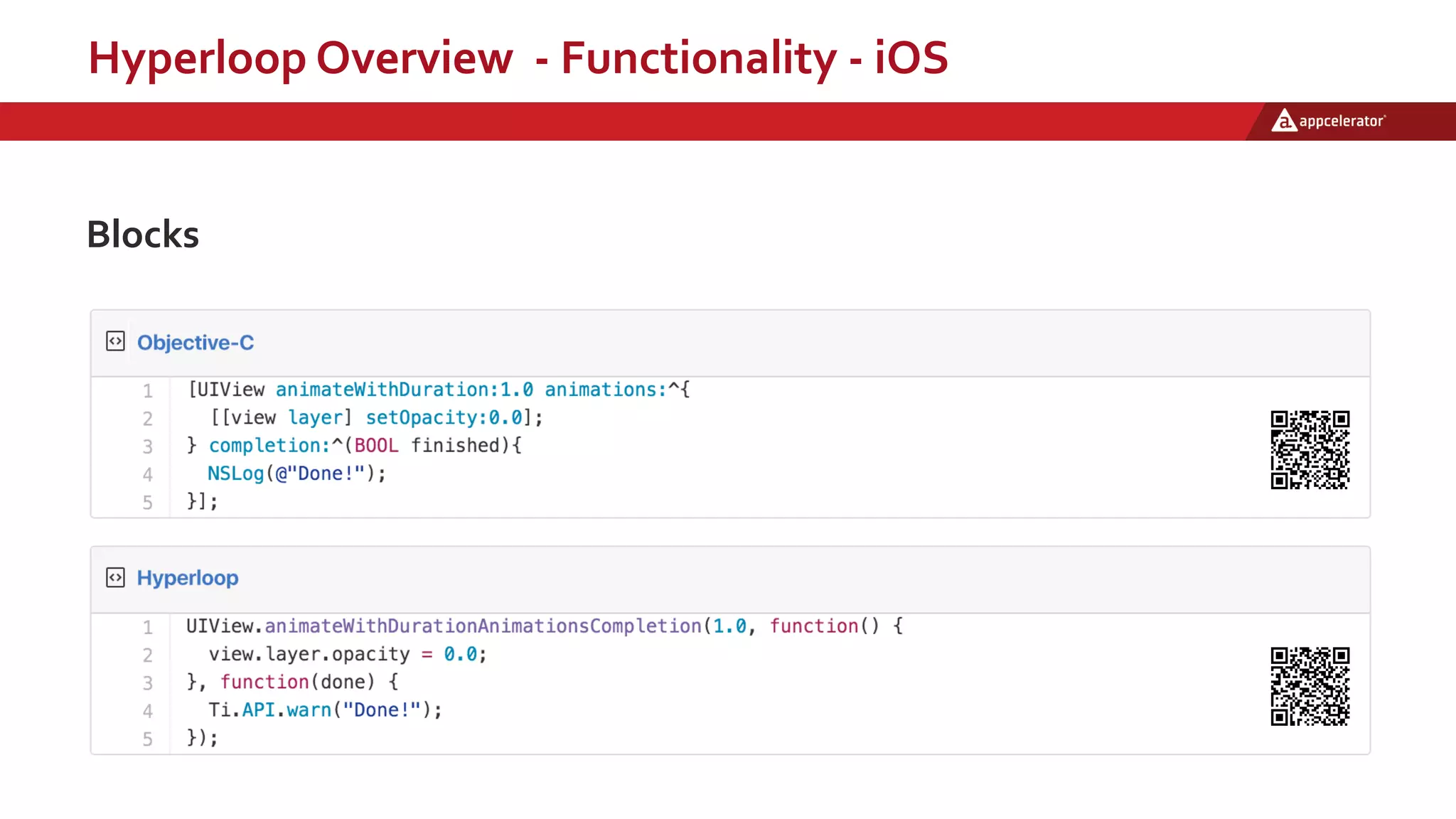Hyperloop Overview - Functionality - iOS
Blocks
 