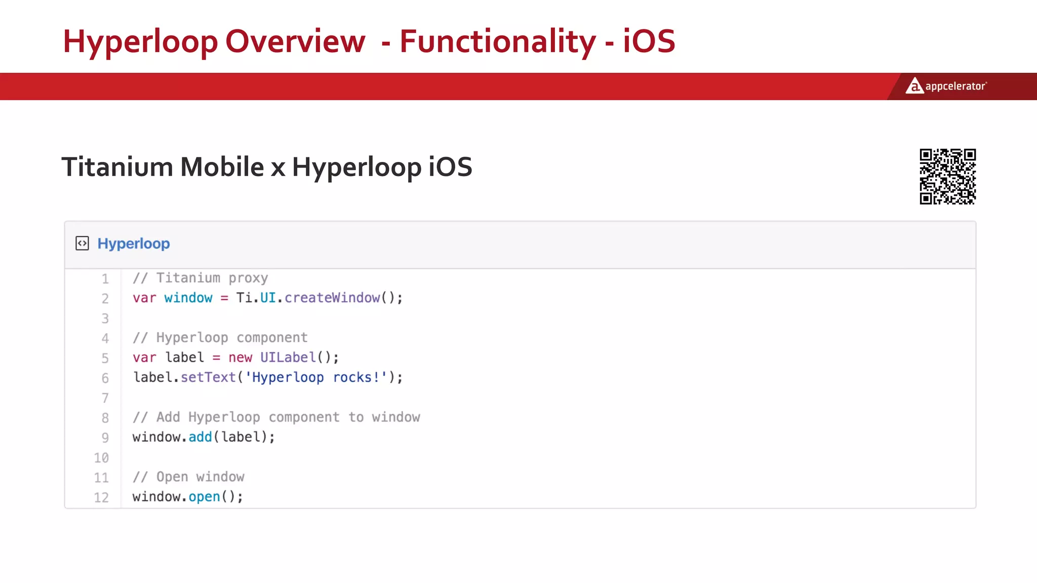 Hyperloop Overview - Functionality - iOS
Titanium Mobile x Hyperloop iOS
 