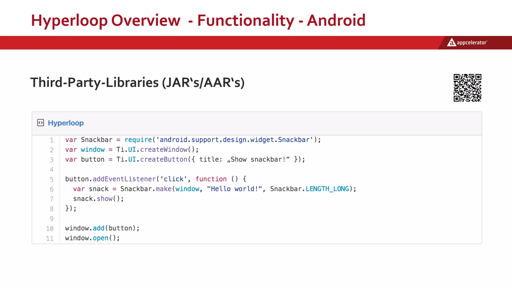 Hyperloop Overview - Functionality - Android
Third-Party-Libraries (JAR‘s/AAR‘s)
 