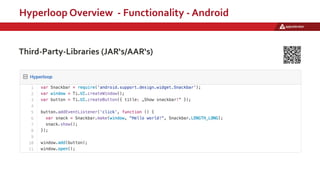 Hyperloop Overview - Functionality - Android
Third-Party-Libraries (JAR‘s/AAR‘s)
 