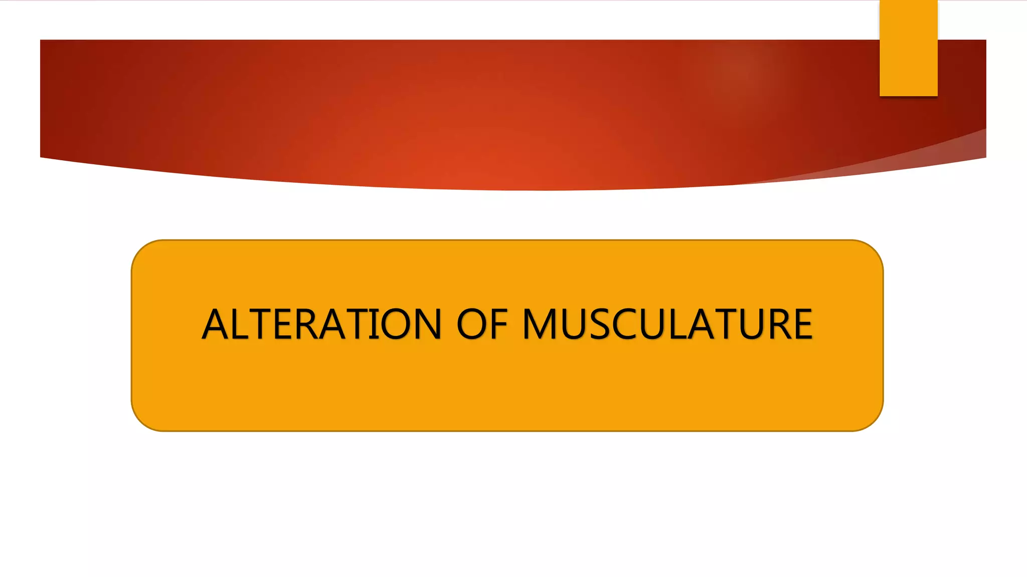 ALTERATION OF MUSCULATURE
 