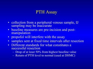 Parathyroid Sampling Hyperparathyroidism Mancini | PPT
