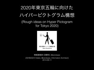 2020年東京五輪に向けた 
ハイパーピクトグラム構想 
(Rough ideas on Hyper Pictogram 
for Tokyo 2020) 
情報建築家 石橋秀仁 @zerobase 
(ISHIBASHI Hideto, @zerobase, Information Architect) 
2014-09-11 
 
