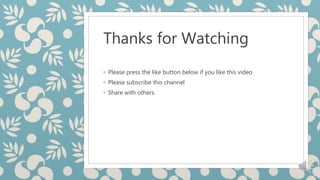 Thanks for Watching
◦ Please press the like button below if you like this video.
◦ Please subscribe this channel
◦ Share with others.
 