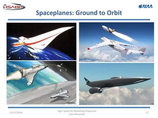 Spaceplanes: Ground to Orbit
11/17/2016
High-Speed Air-Breathing Propulsion
Dora Musielak
27
 