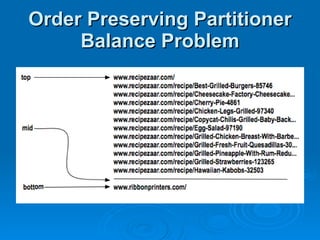 Order Preserving Partitioner Balance Problem 