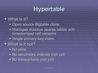 Hypertable Nosql | PDF