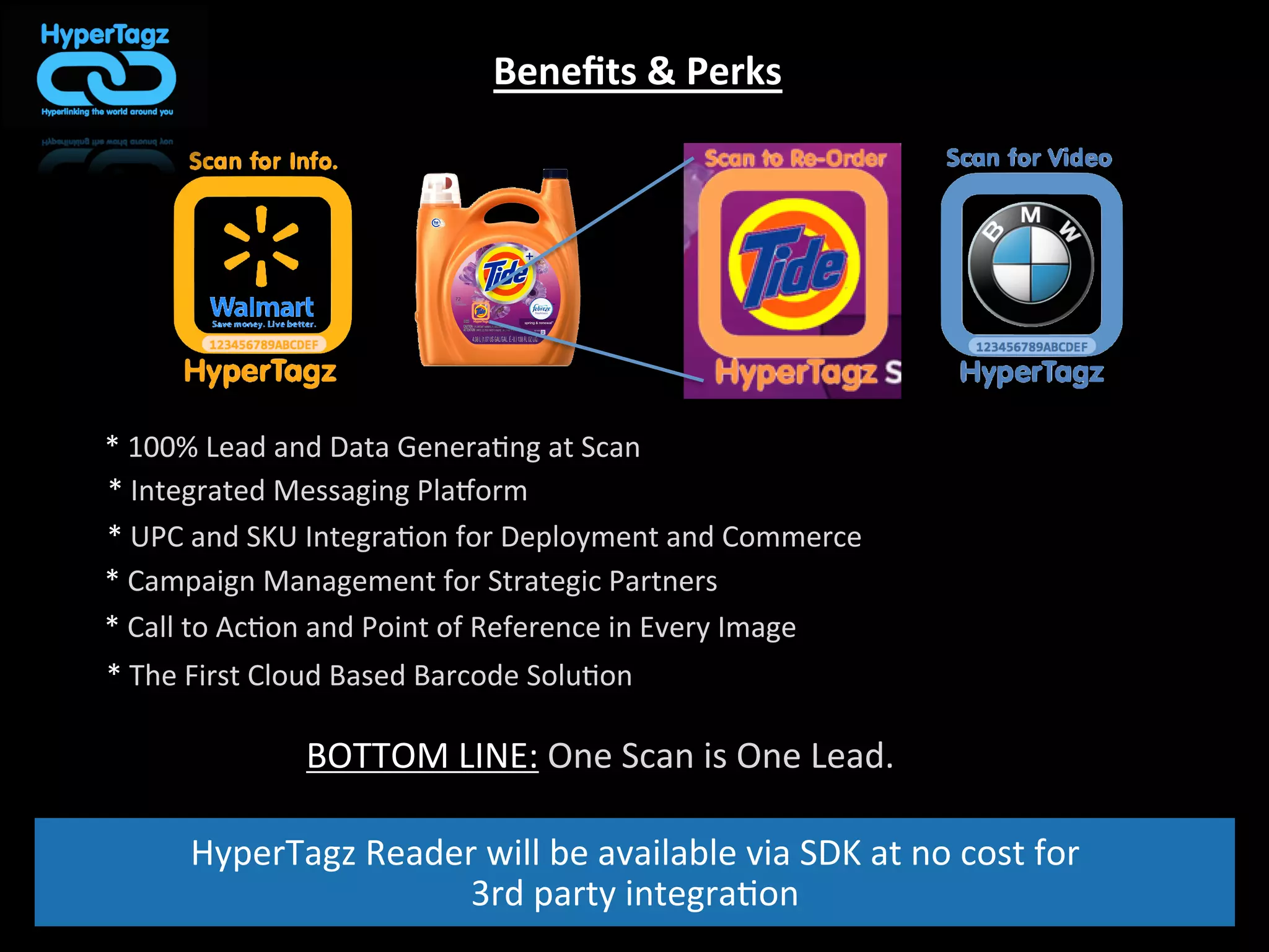 Customized	
  Call	
  to	
  Ac*on	
  
Clean	
  Logo	
  Inser*on	
  
And	
  Distribu*on	
  
UPC	
  or	
  SKU	
  integra*on	
  for	
  Easier	
  retail	
  	
  
and	
  CPG	
  deployment	
  
Tool	
  required	
  to	
  engage	
  
Engineered	
  to	
  Engage	
  
Transparent	
  Backgrounds	
  
HyperTagz	
  Image	
  Map:	
  
Just	
  give	
  us	
  the	
  SKU,	
  we	
  will	
  integrate	
  with	
  UPC	
  
 
