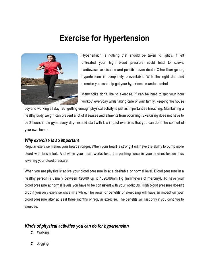 Exercise for Hypertension