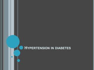 HYPERTENSION IN DIABETES
 