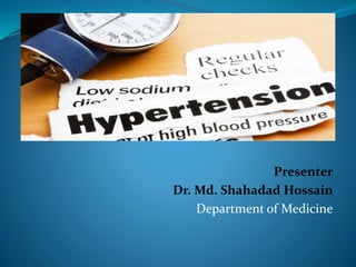 Presenter
Dr. Md. Shahadad Hossain
Department of Medicine
 