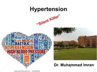 1
Hypertension
Dr. Muhammad Imran
 