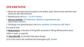 • Nifedipine - hypertensive emergencies.
• Nifedipine and other short half-life dihydropyridines are not
recommended for l...
