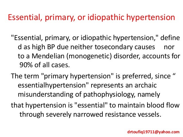 Hypertension - definitions, etiology and mechanisms