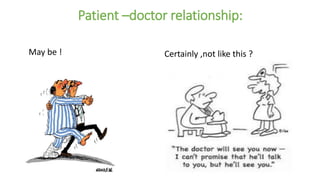 Patient –doctor relationship:
May be ! Certainly ,not like this ?
 