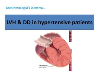 Anesthesiologist’s Dilemma…
LVH & DD in hypertensive patients
 
