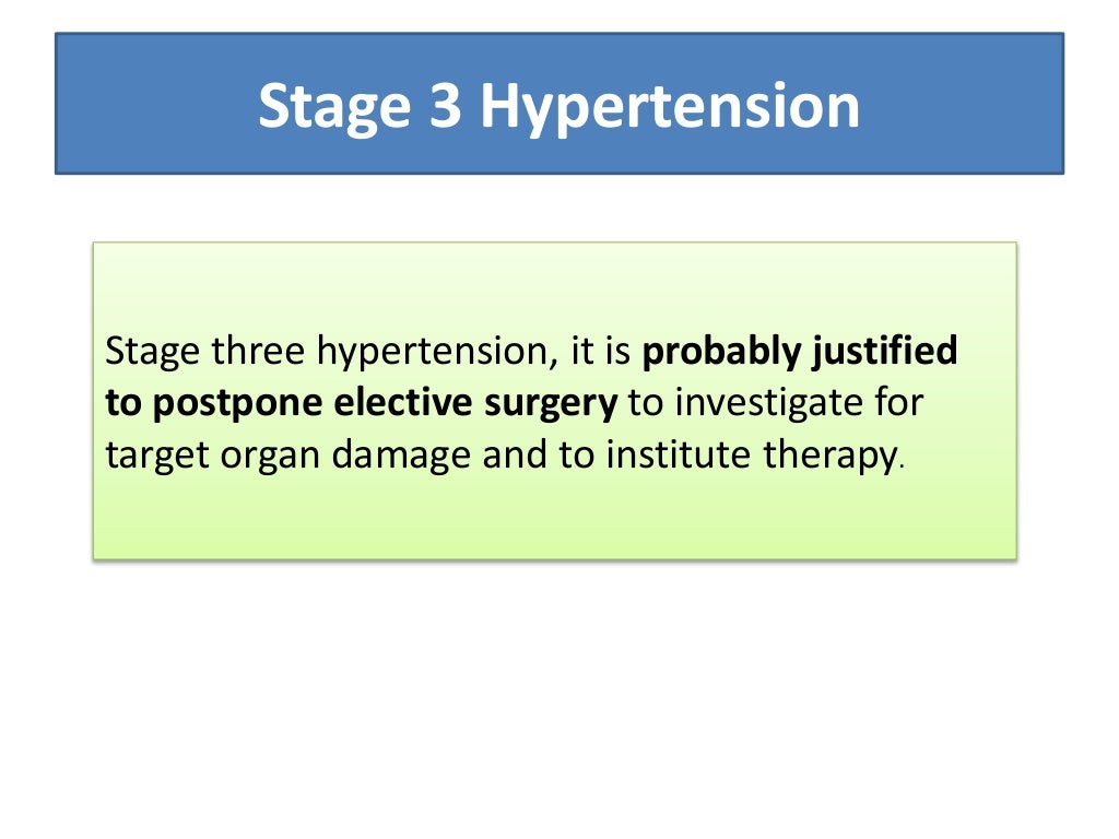 Hypertension and Anesthesia