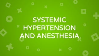 SYSTEMIC
HYPERTENSION
AND ANESTHESIA
 