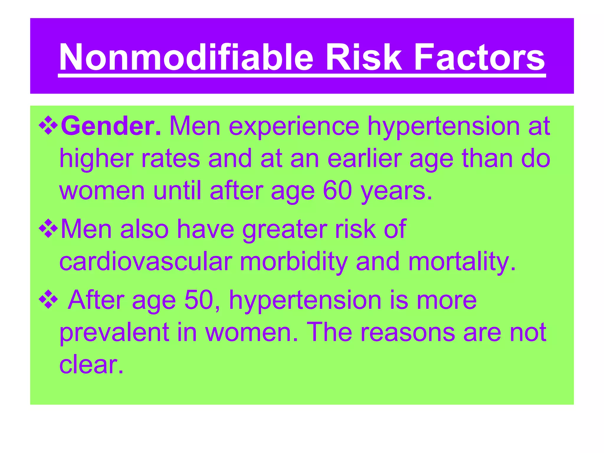 Nonmodifiable Risk Factor Hypertension | PPT