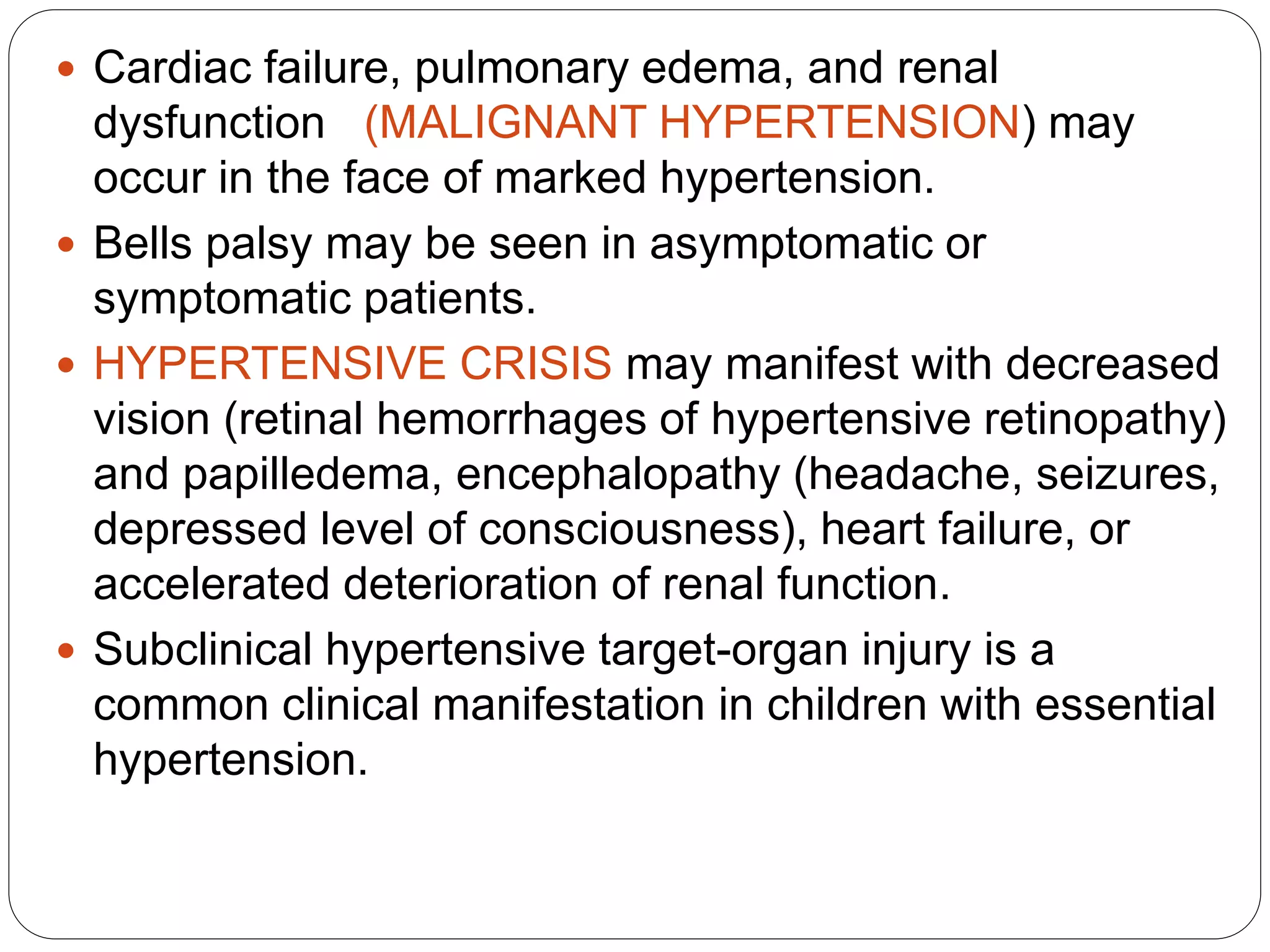 Hypertension in children | PPTX