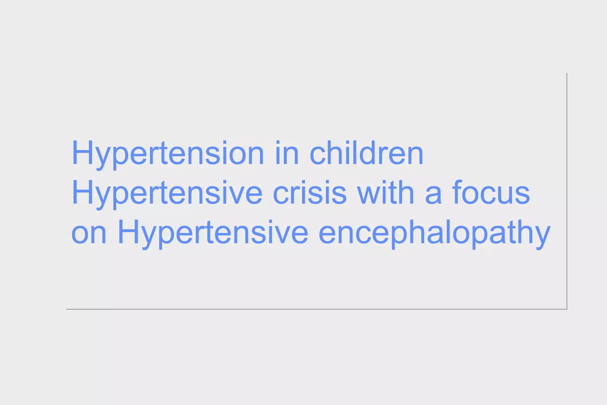 Hypertension in children | PPT