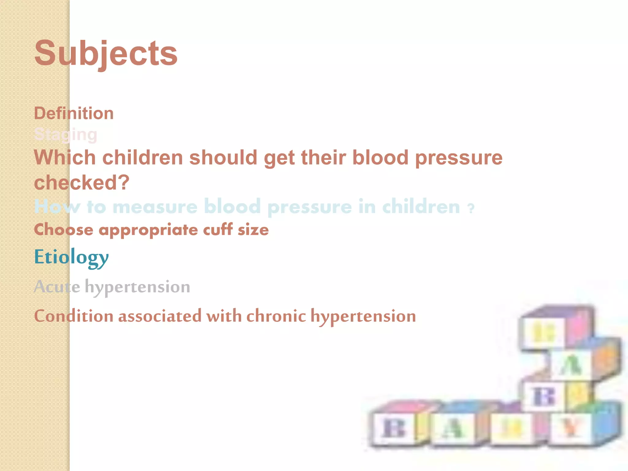 Hypertension in pediatric PPT