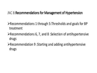 Hypertension jnc 8 guideline(1) | PPTX